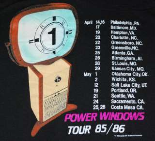 VINTAGE RUSH POWER WINDOWS TOUR 85/86 SHIRT 1985  