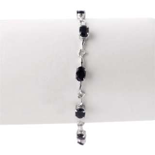 Natural 4.8ct or 6ct Blue Sapphire .925 Silver Bracelet  
