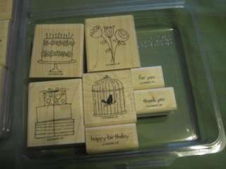   Up! LOT 2 RUBBER STAMP SETS, LOVE YOU MUCH & HAPPY MOMENTS  