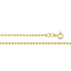  18 Inch 14K Yellow Gold Solid Bead Chain Jewelry
