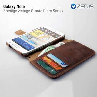 ZENUS Prestige Vintage G Note Leather Diary For Galaxy Note Case i9220 