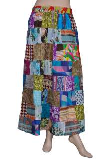 Indian Patchwork Skirt Cotton Gypsy Hippie Long Boho 16  