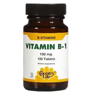  Country Life Vitamin B1 100 mg Tabs: Health & Personal 