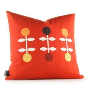  Inhabit Giggle Graphic Pillow   in Scarlet   18 X 18 Size 