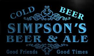 qs1126 b Simpsons Beer & Ale Vintage Design Bar Decor Neon Light Sign 