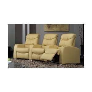   Home Theater Sofa Leather Seating   Curved 3 Seats