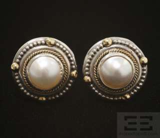 Stephen Dweck Sterling Silver, 18K Gold & Pearl Earrings  
