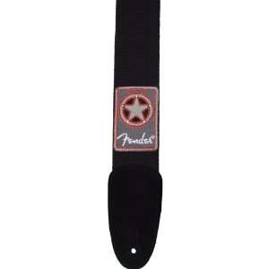    Fender Strap, Patchworks Series Badge Black: Musical Instruments