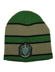 Harry Potter Slytherin House Crest Hogwarts Striped Beanie Hat