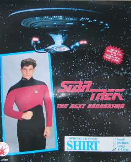 Star Trek The Next Generation Red Command Uniform Licensed Shirt Size 