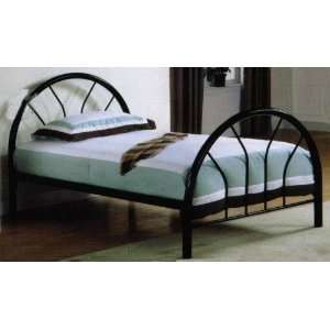  Twin Size Metal Bed with Fan Style in Black Finish 