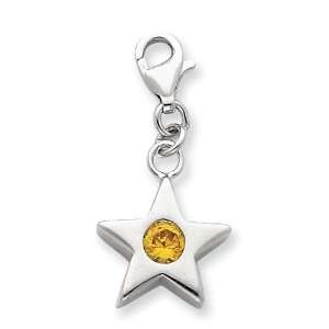   Golden CZ November Birthstone Star Charm: West Coast Jewelry: Jewelry