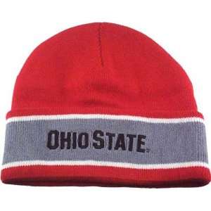  Ohio State Buckeyes Red Ozone Knit Beanie: Sports 