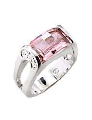 Checkerboard Cut Pink Tourmaline Ring with Accent Stones (9)