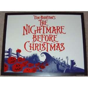  THE NIGHTMARE BEFORE CHRISTMAS Movie Poster Print   11 x 