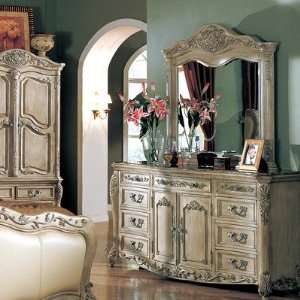    Nicia Dresser and Mirror Set in Whitewash Furniture & Decor