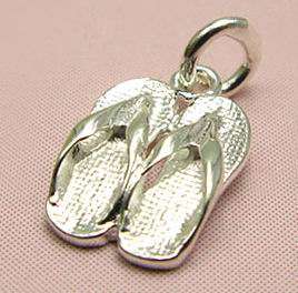 925 STERLING SILVER CHARM PENDANT BEADS FLIP FLOP SA70  