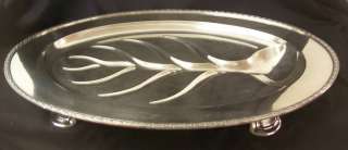 SILVERPLATE Footed Serving Tray Platter 18.5 Long  