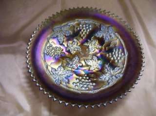Northwood Grape and Cable Amethyst Carnival Glass Plate  