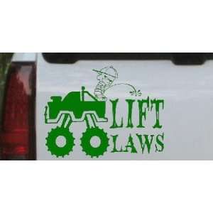 6in X 7.8in Dark Green    Pee On Lift Laws Off Road Car Window Wall 