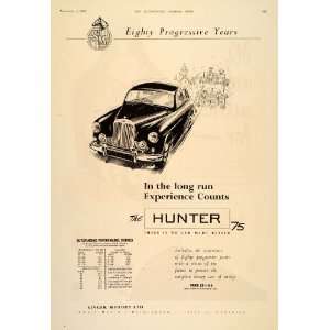 1955 Ad Singer Hunter 75 Sedan British Car Automobile   Original Print 