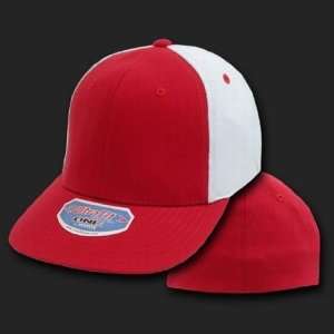    RED WHITE BASEBALL FLEX FIT FITTED CAP HAT: Everything Else