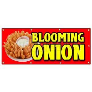  36x96 BLOOMING ONION BANNER SIGN onions fried fry batter 