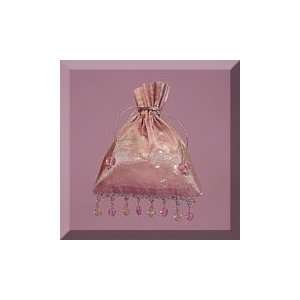   10ea   4 1/4 X 5 Mauve Bejeweled Organza Bag