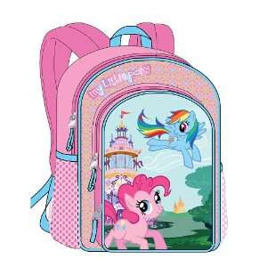   16 inch Backpack Pink with Blue Pocket & Carousel/Castle Toys & Games