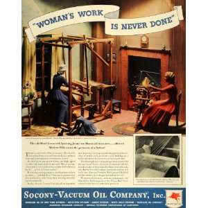   Mobil Gas Oil Textile Mills Women   Original Print Ad