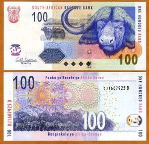 South Africa, 100 rand, ND (2009), P 131 NEW, UNC > Buffalo  