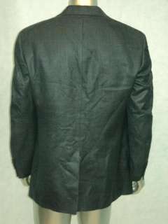Mens BROOKS BROTHERS Dark Blue Silk Wool Linen Suit Jacket Blazer 41 