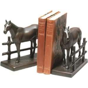  OK Casting Horse with Fence Bookends