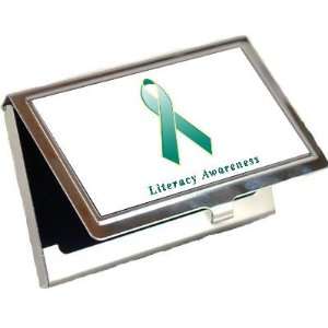    Literacy Awareness Ribbon Business Card Holder: Office Products