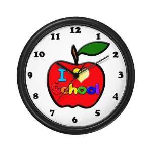  I Love Heart School Teacher Wall Clock by CafePress: Home 