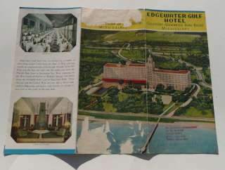 1930s Edgewater Gulf Hotel Biloxi Mississippi brochure  