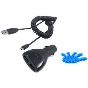 com HTC brand OEM 2 Slot extra USB Car Auto DC Plug in Charger Power 
