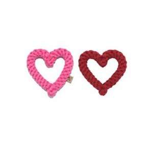  Jax & Bones Good Karma Rope Heart Dog Toy pink color: Pet 