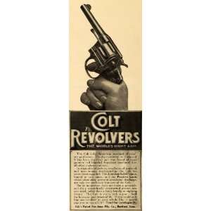  1909 Ad Colt Patent Fire Arms Mfg. Co. Revolvers Gun 