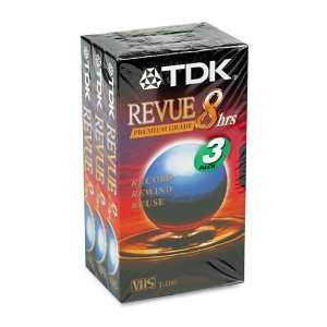  TDK  Standard Grade VHS Videotape Cassette, Eight Hours 