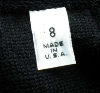 St John Marie Gray sz 8 black santana knit pearl buttons skirt 8 M 