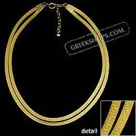18KT Gold Overlay Greek Key Necklace   w/ tarnish guar.  