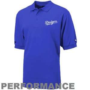 Nike L.A. Dodgers Royal Blue Dri Fit Text Polo  Sports 