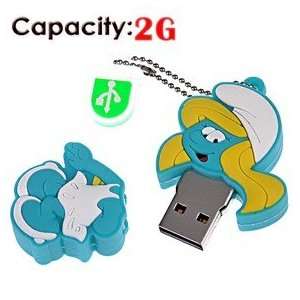   : 2G Rubber USB Flash Drive with Shape of Smurfs (Blue): Electronics