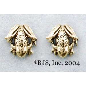 Baby Frog Earrings, 14k Yellow Gold, 14k. Yellow Gold Earring Back 