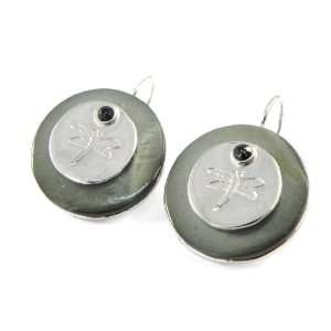    Earrings / Dormeuses french touch Nacre En Folie gray. Jewelry