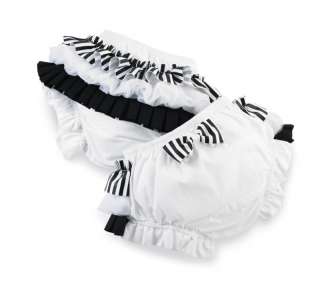   Girls Black and White Baby Diaper Cover Bloomers 718540112335  