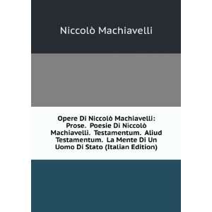   Di Un Uomo Di Stato (Italian Edition) NiccolÃ² Machiavelli Books