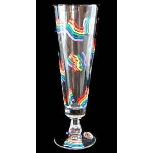  Pride Rainbow Design   Hand Painted   Pilsner   10 oz 