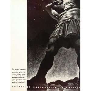  1936 Ad CCA Container Corp. Colossus of Rhodes Helios 